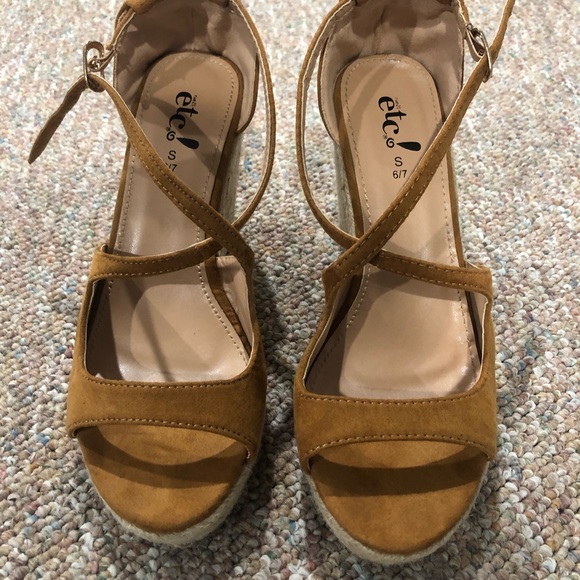 2 Pairs of Wedges! Brown ones worn once! - Picture 2 of 6